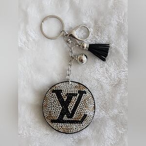 Luxury Black and Gold Designer Inspired Keychain Bag Charm